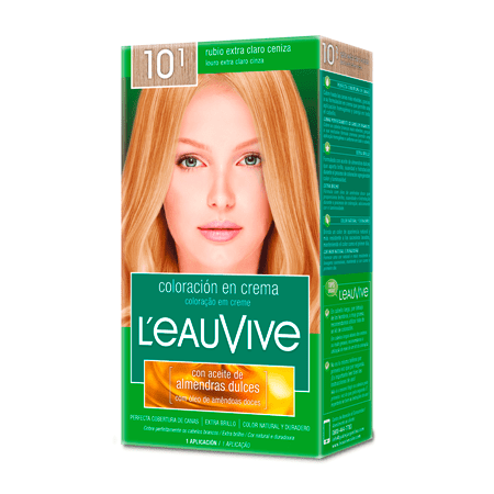 Kit de Coloración L’eau Vive# brinda brillo y color duradero a tu pelo, gracias a su fórmula con aceite de almendras dulces, presente en la coloración y el enjuague acondicionador PH ácido.
