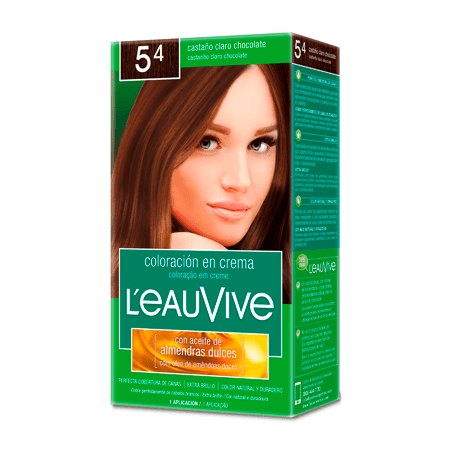 Kit de Coloración L’eau Vive# brinda brillo y color duradero a tu pelo, gracias a su fórmula con aceite de almendras dulces, presente en la coloración y el enjuague acondicionador PH ácido.