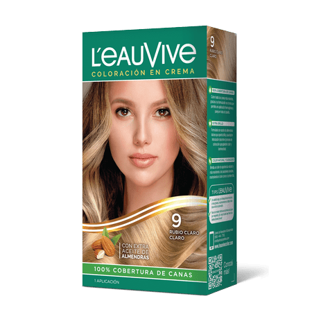 Kit de Coloración L’eau Vive# brinda brillo y color duradero a tu pelo, gracias a su fórmula con aceite de almendras dulces, presente en la coloración y el enjuague acondicionador PH ácido.