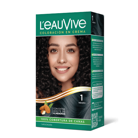 Kit de Coloración L’eau Vive# brinda brillo y color duradero a tu pelo, gracias a su fórmula con aceite de almendras dulces, presente en la coloración y el enjuague acondicionador PH ácido.