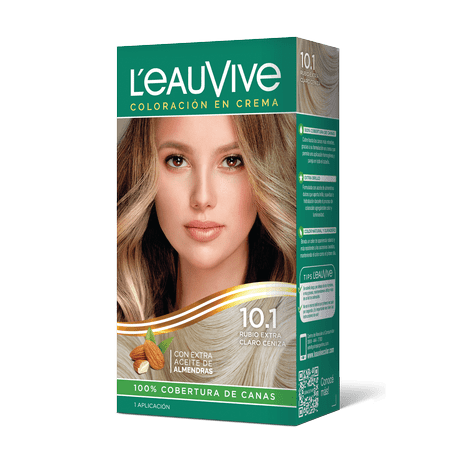 Kit de Coloración L’eau Vive# brinda brillo y color duradero a tu pelo, gracias a su fórmula con aceite de almendras dulces, presente en la coloración y el enjuague acondicionador PH ácido.